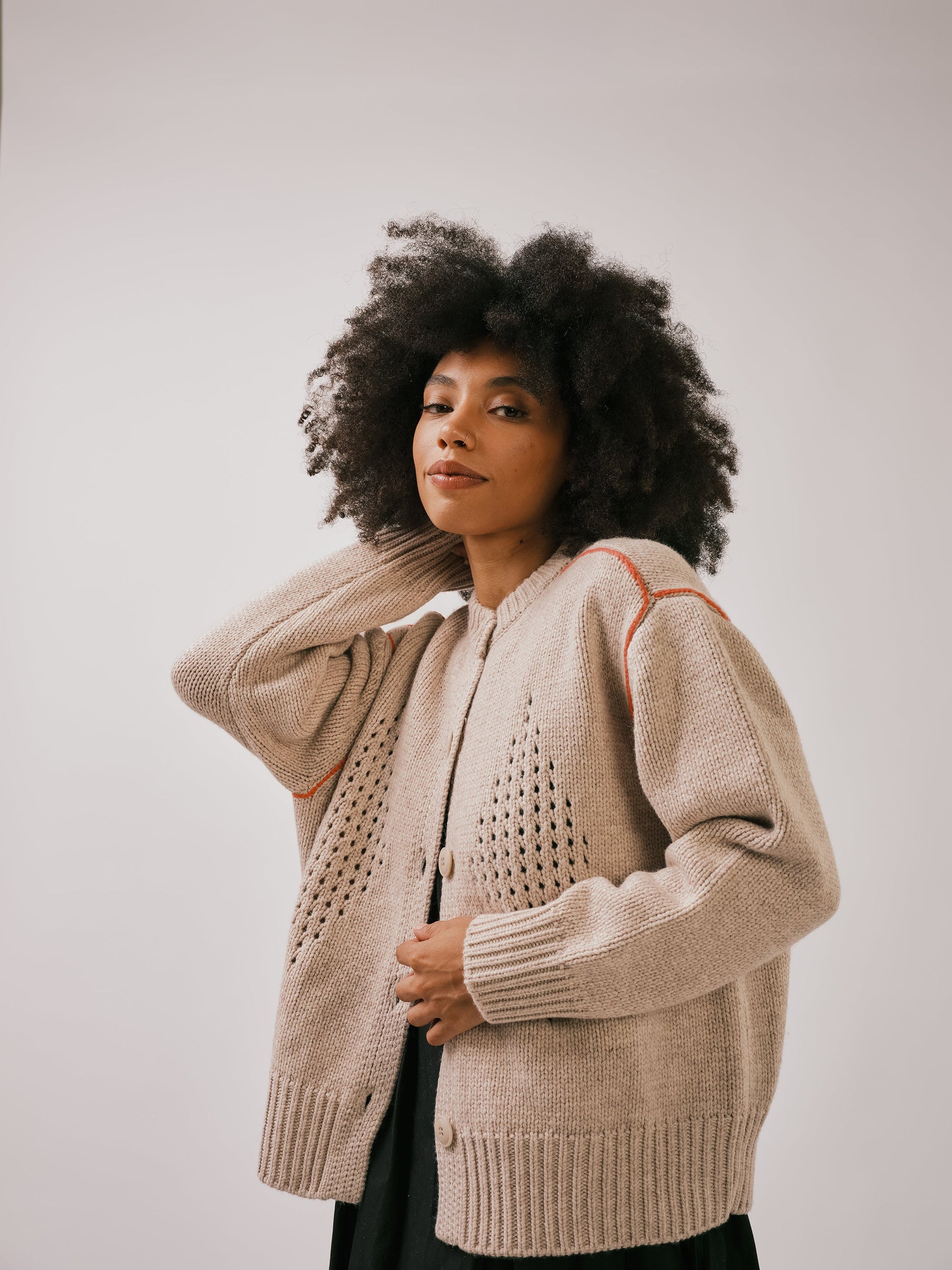 DEGEN - Diamond Eyelet Cardigan - Breeze -