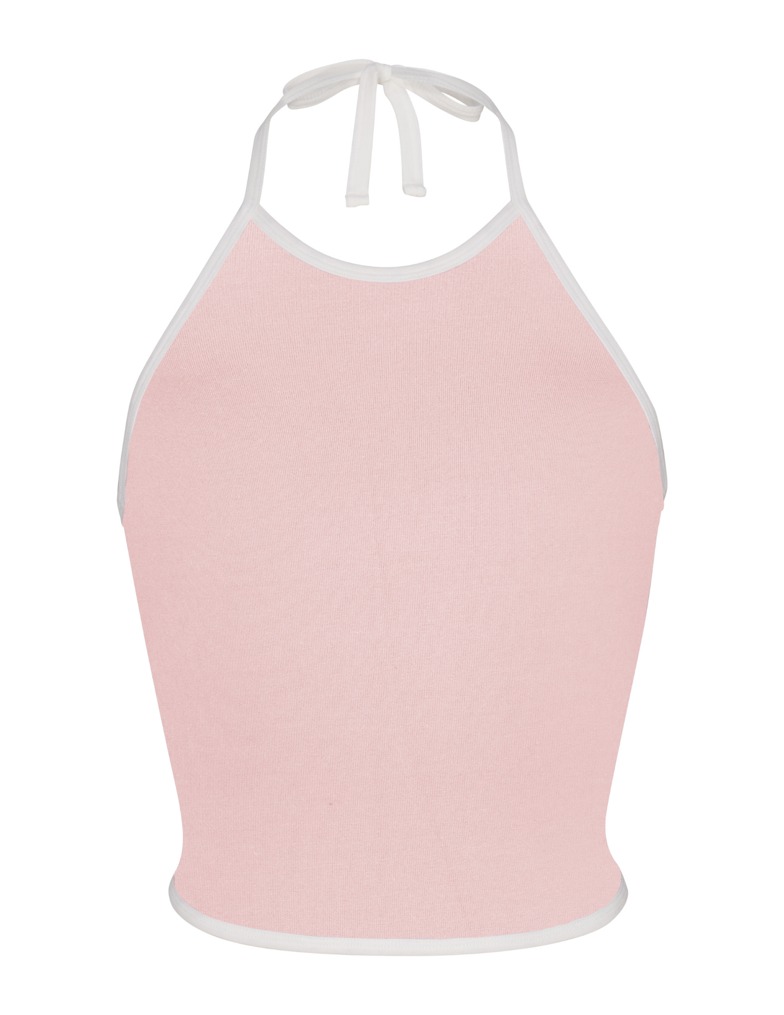 Rat Boi - Lined Contrast Halter Top - Baby Pink -