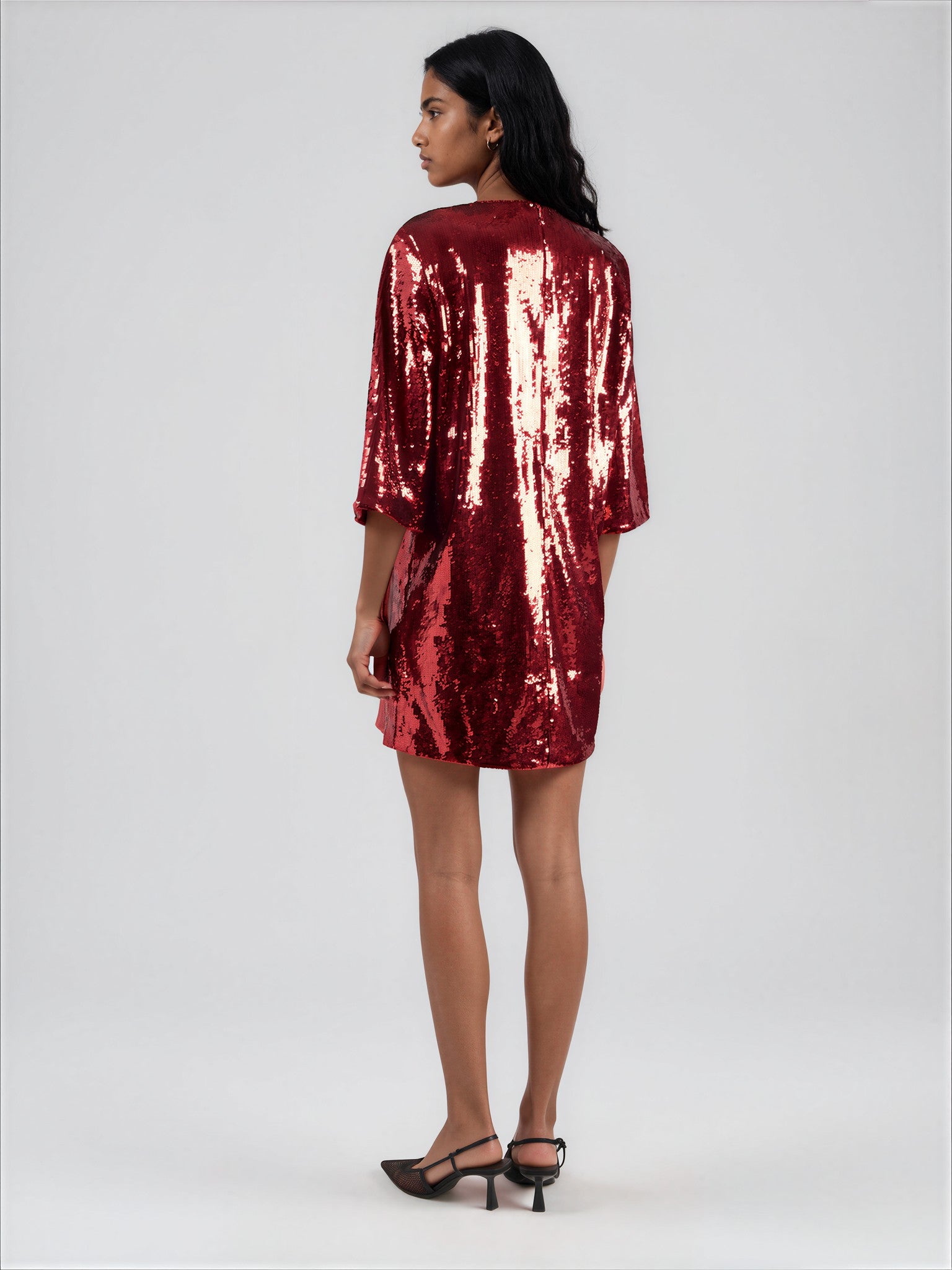 & Other Stories - Harrison Sequin Dress - Red -