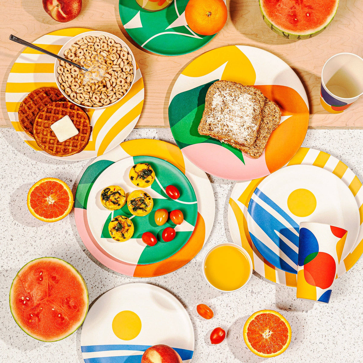 Poketo - Bamboo Salad Plate Set - Flora -