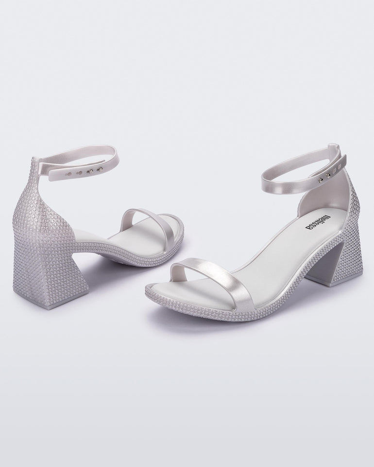 Melissa - Lux Heel - Metallic Silver/White -