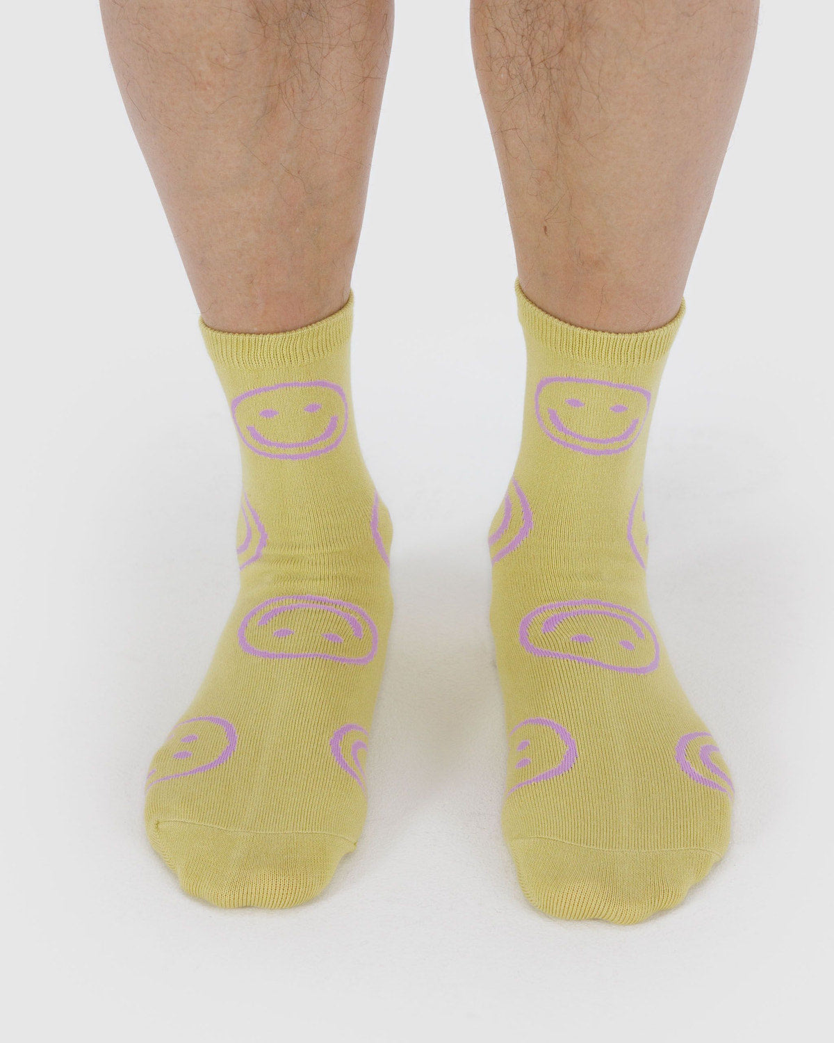 Baggu - Crew Sock - Straw Happy -