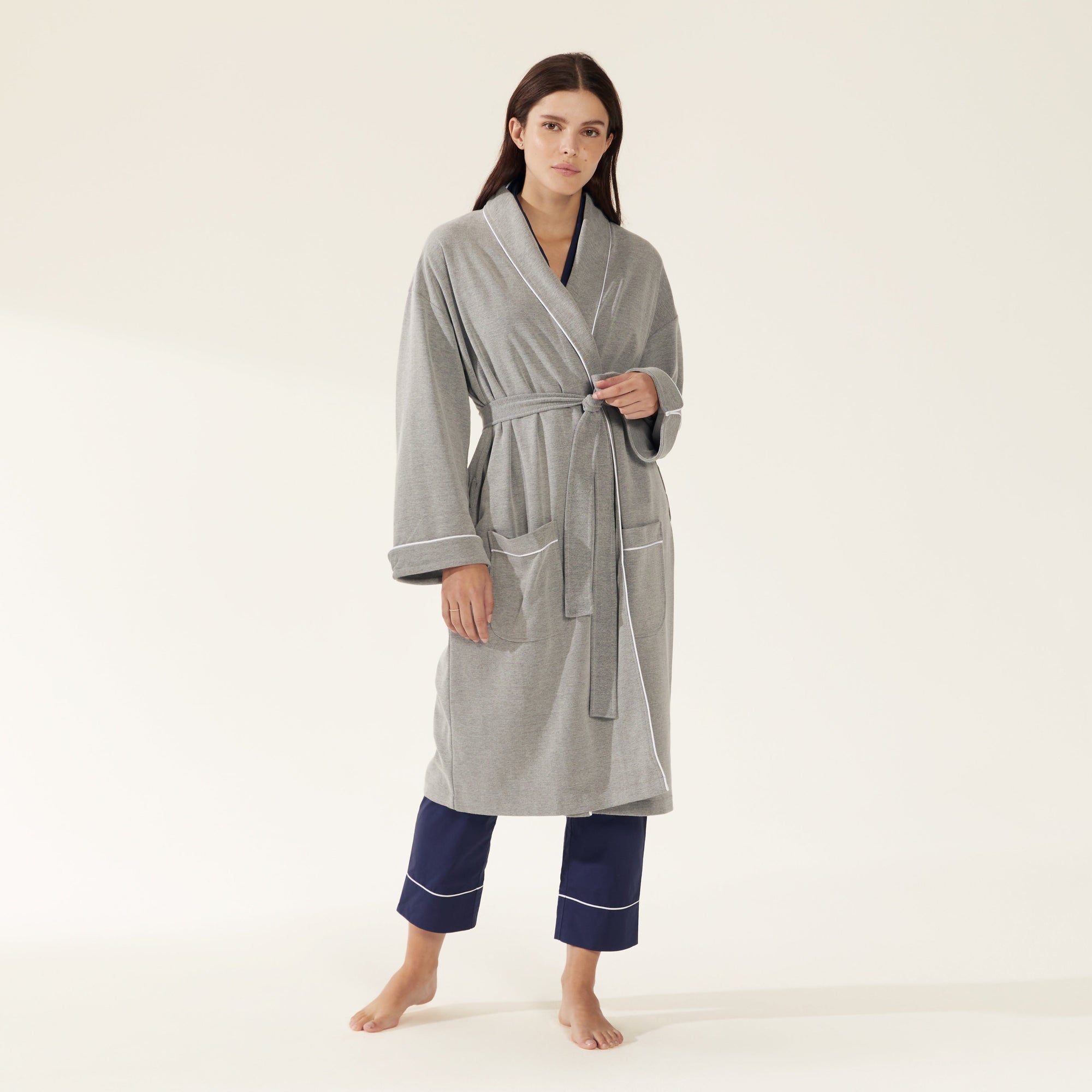 Cloud Cotton Melange Bathrobe