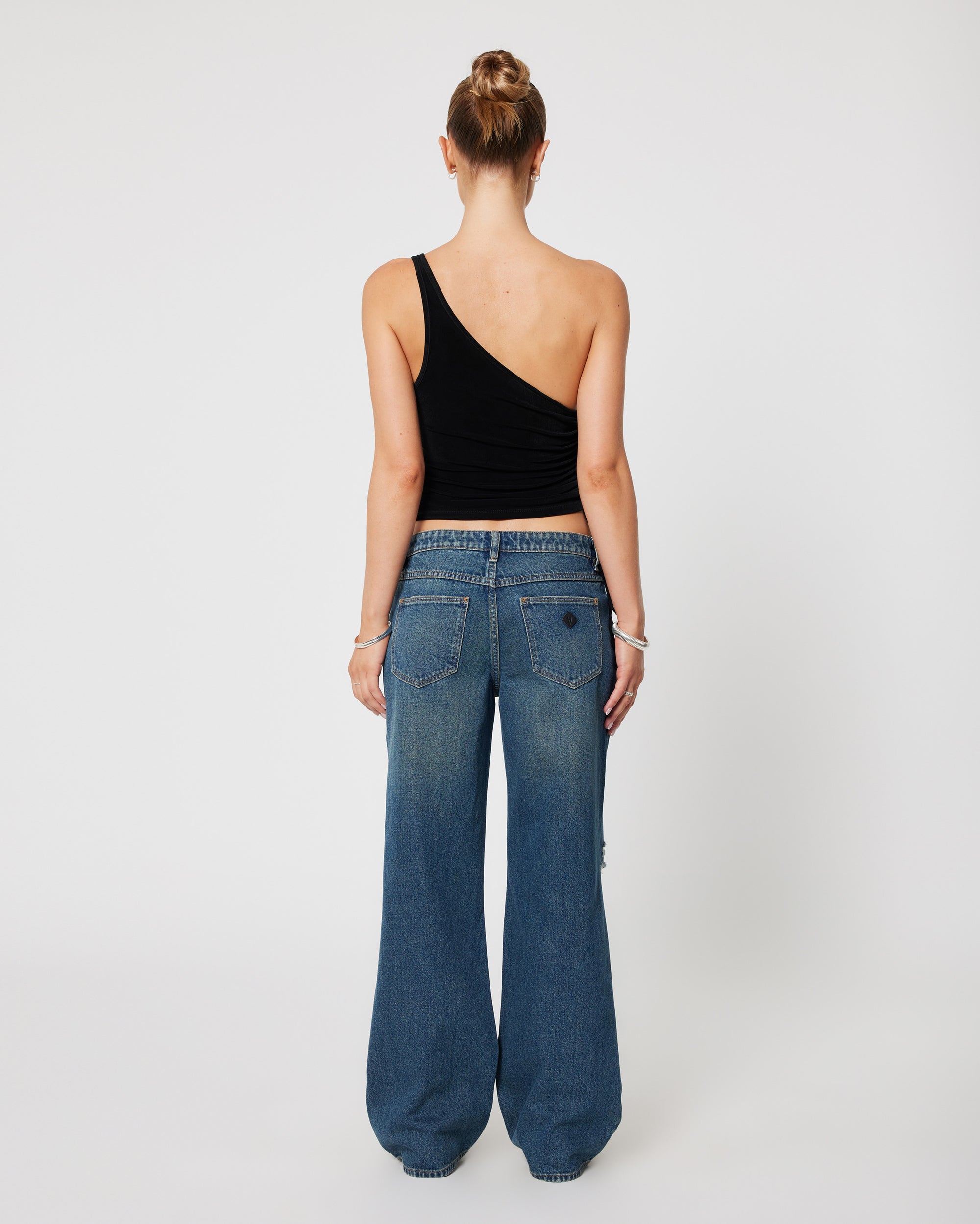 Abrand Jeans - Diva One Shoulder Top - Black -