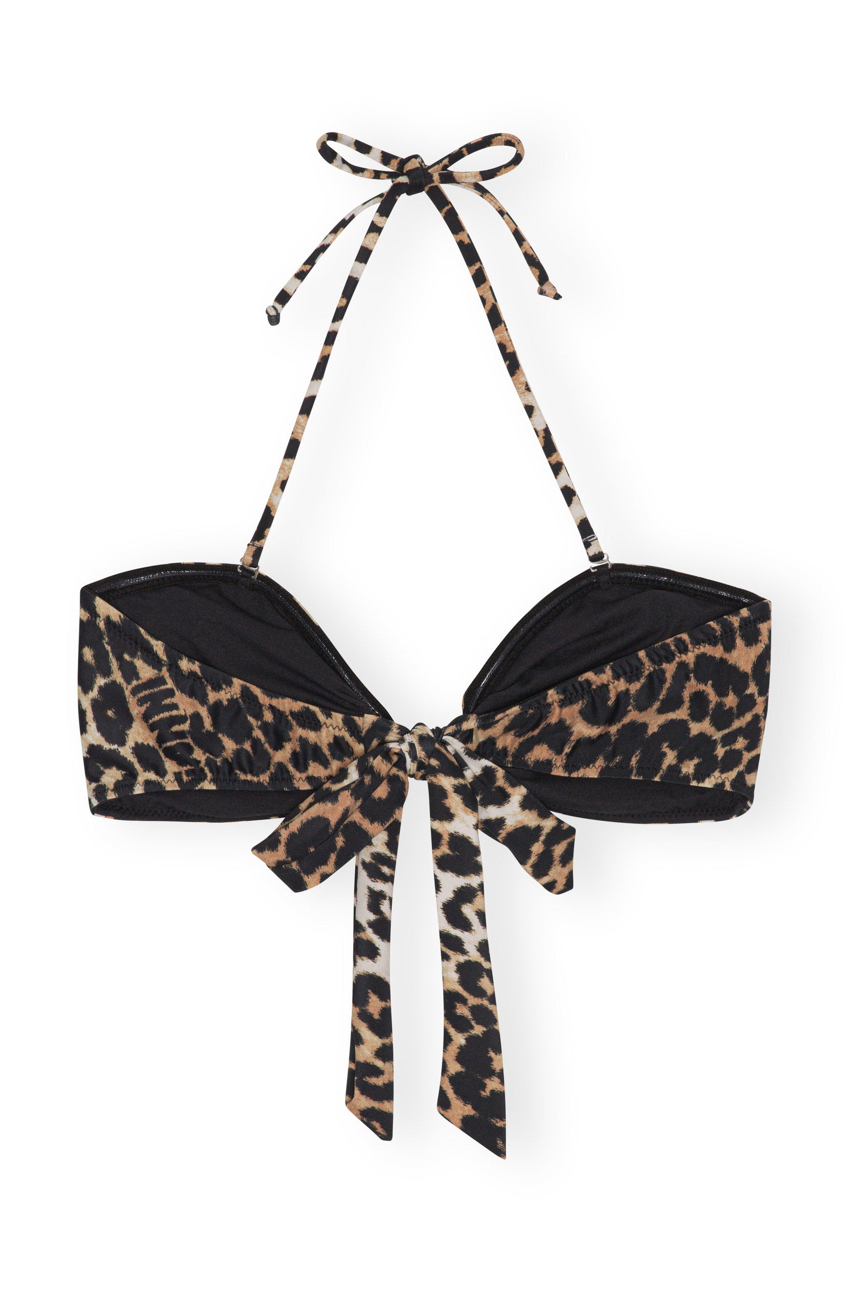 Ganni - Recycled Printed Emblem Bandeau Bikini Top - Almond Milk -