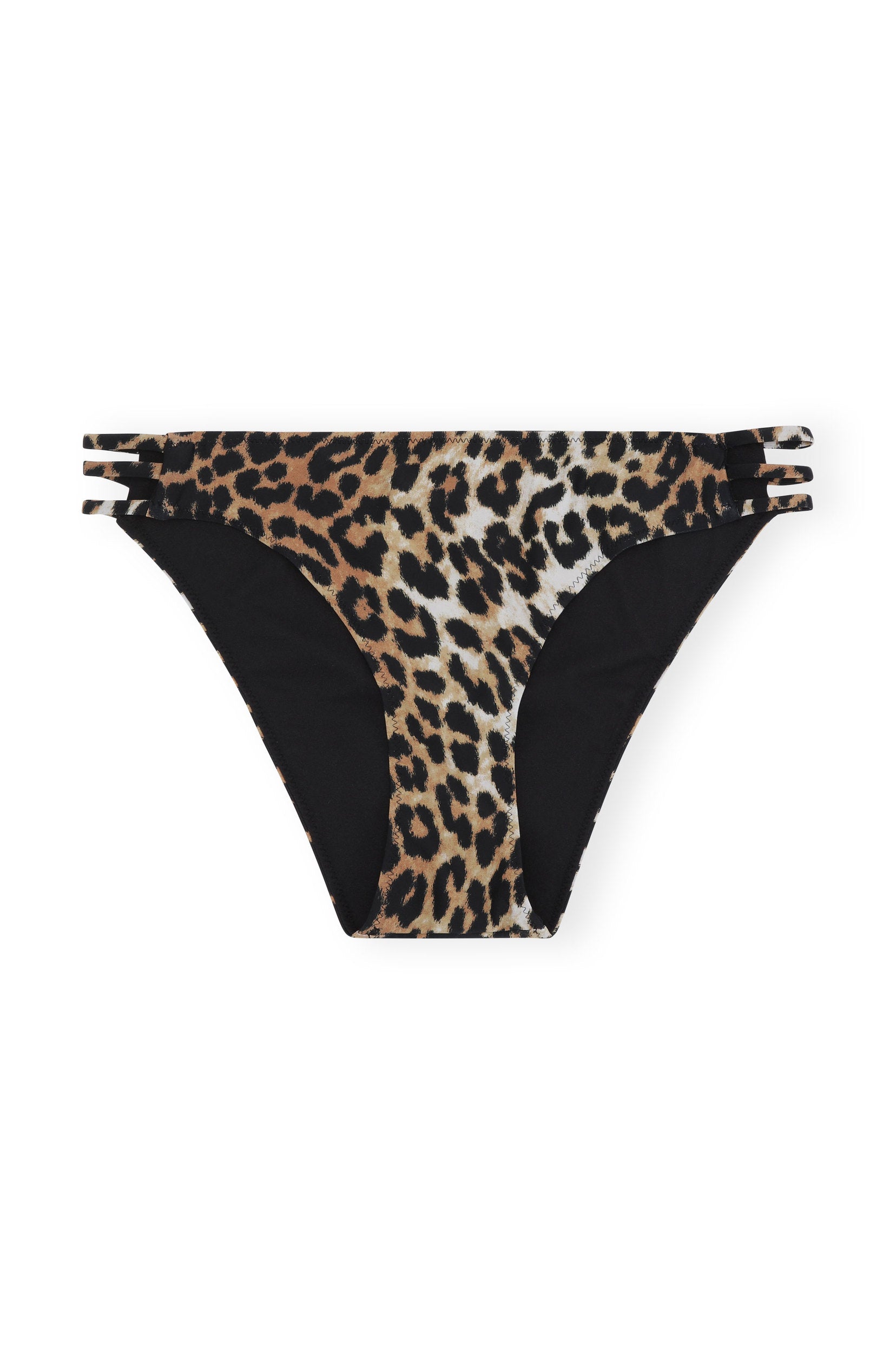Ganni - Recycled Printed Midrise String Bikini Briefs - Almond Milk -