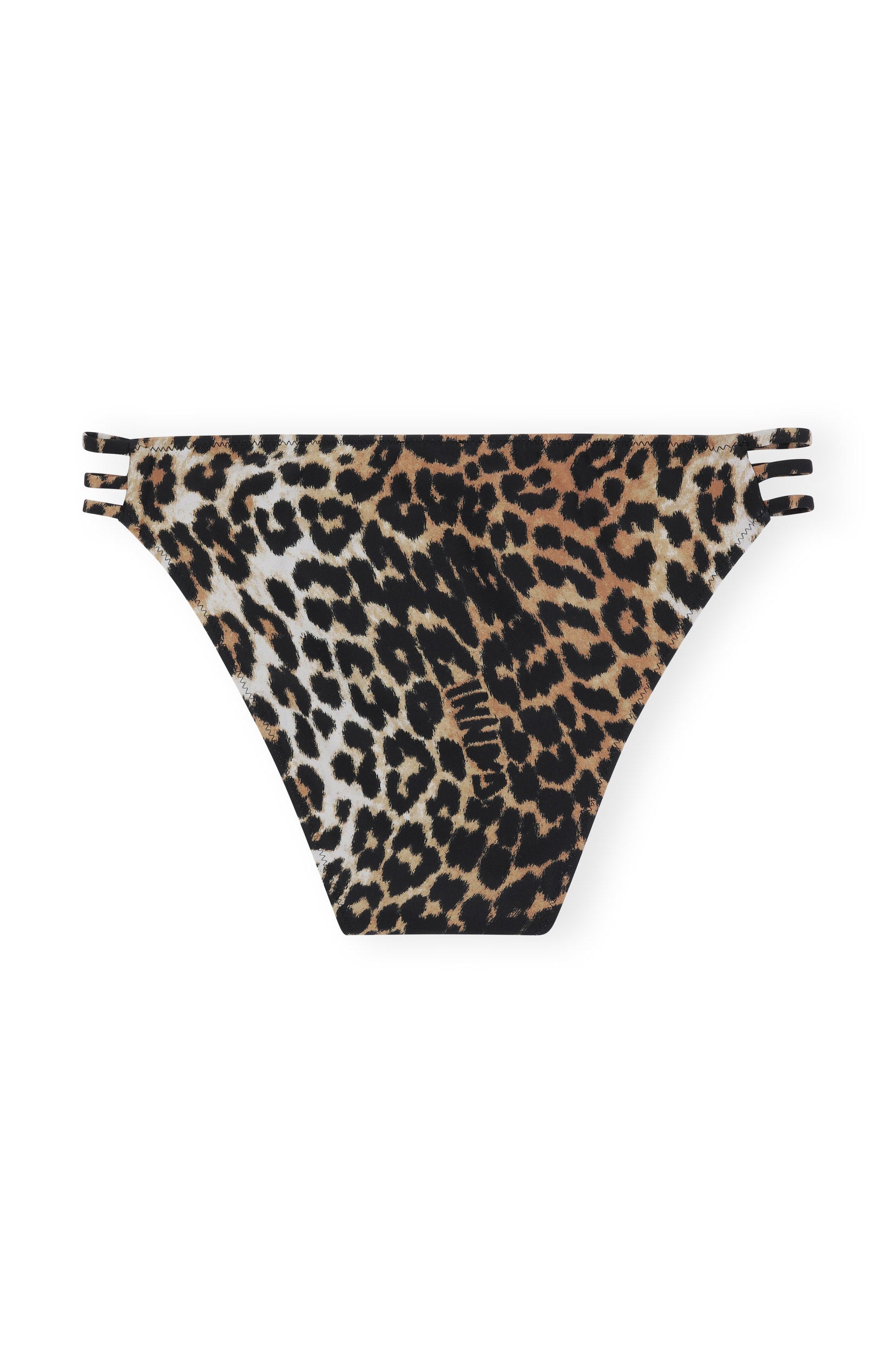 Ganni - Recycled Printed Midrise String Bikini Briefs - Almond Milk -