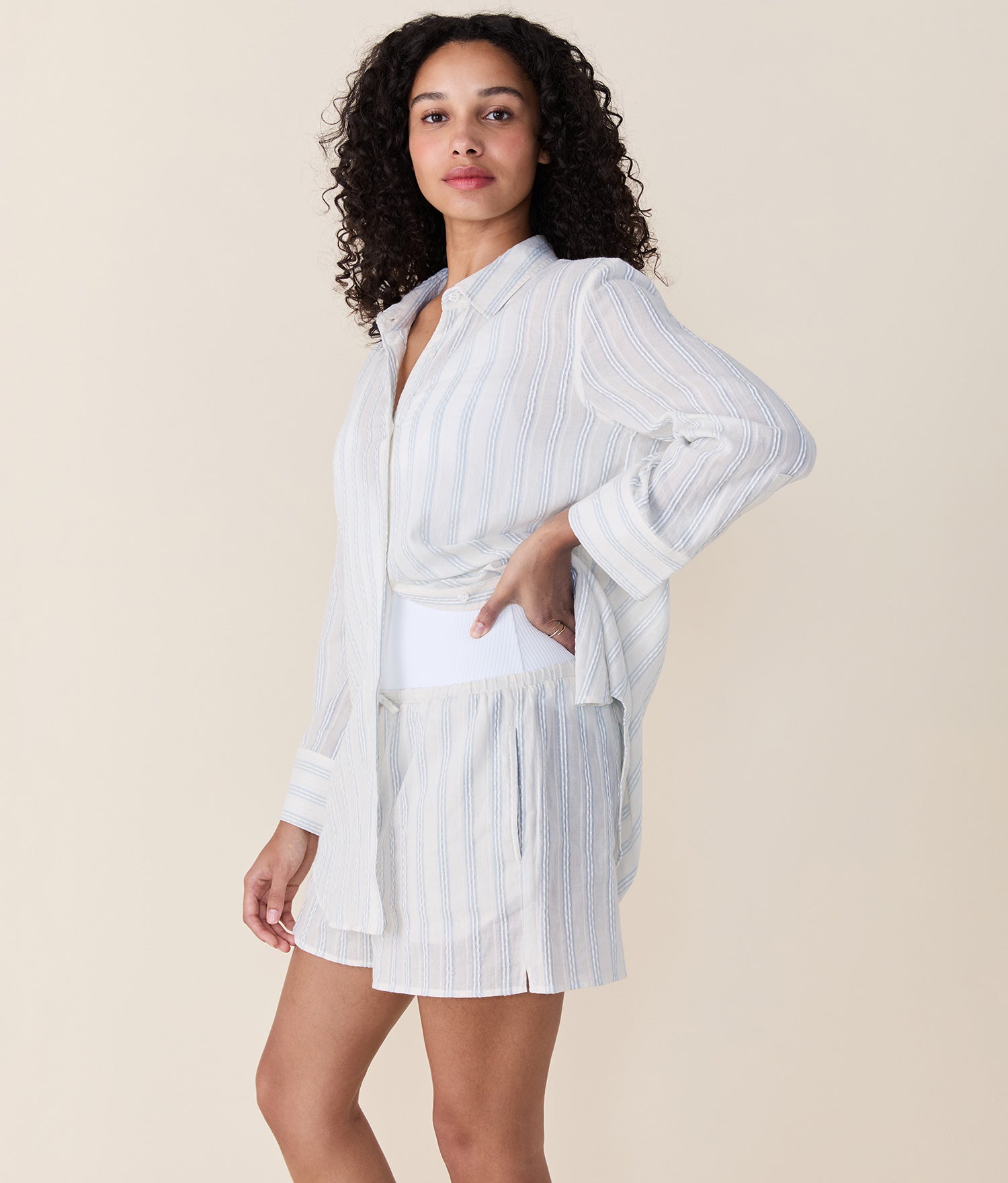 Richer Poorer - The Harbor Button Up - Feather -