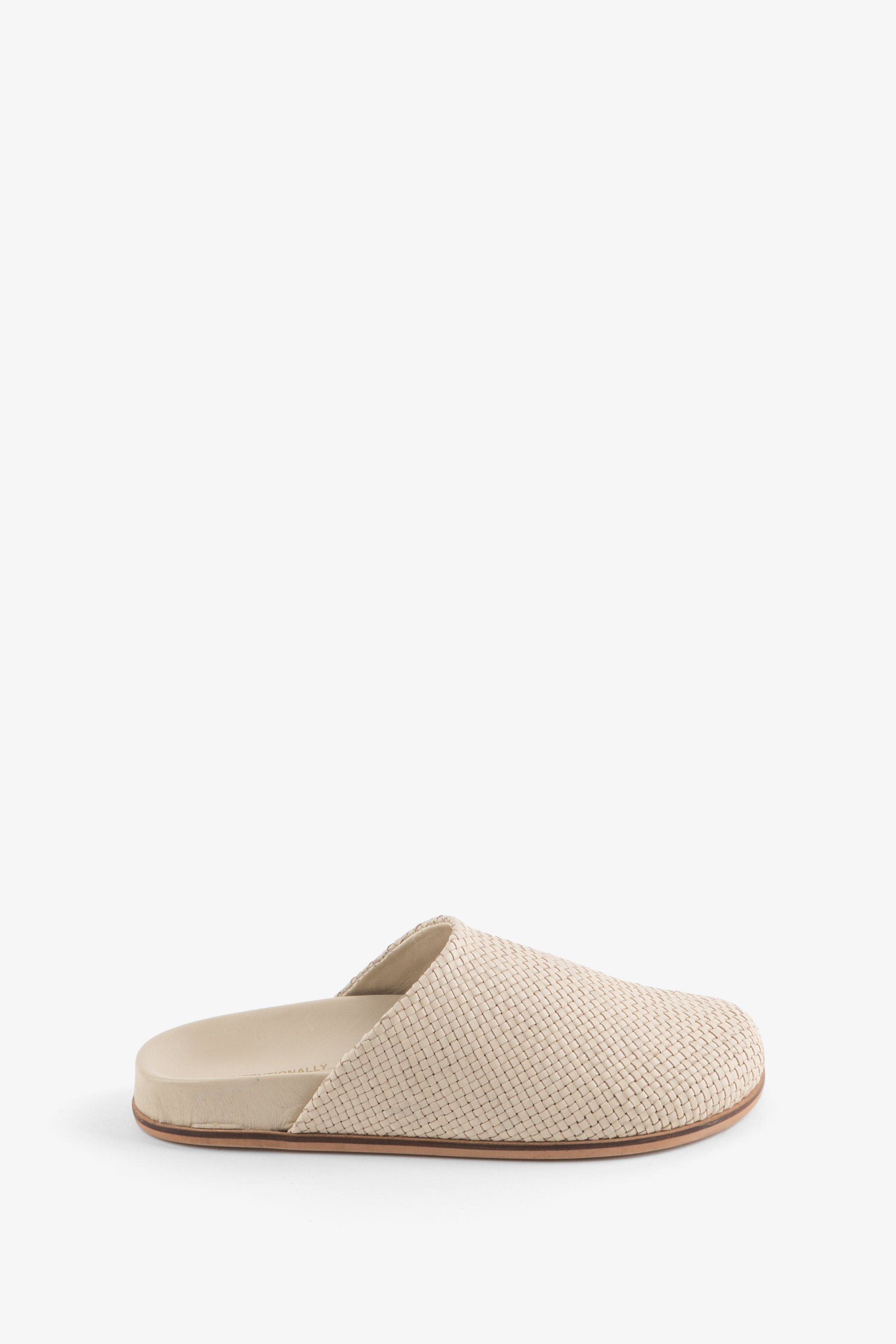 Intentionally Blank - Agatha Woven Slip On Mule - Cream -
