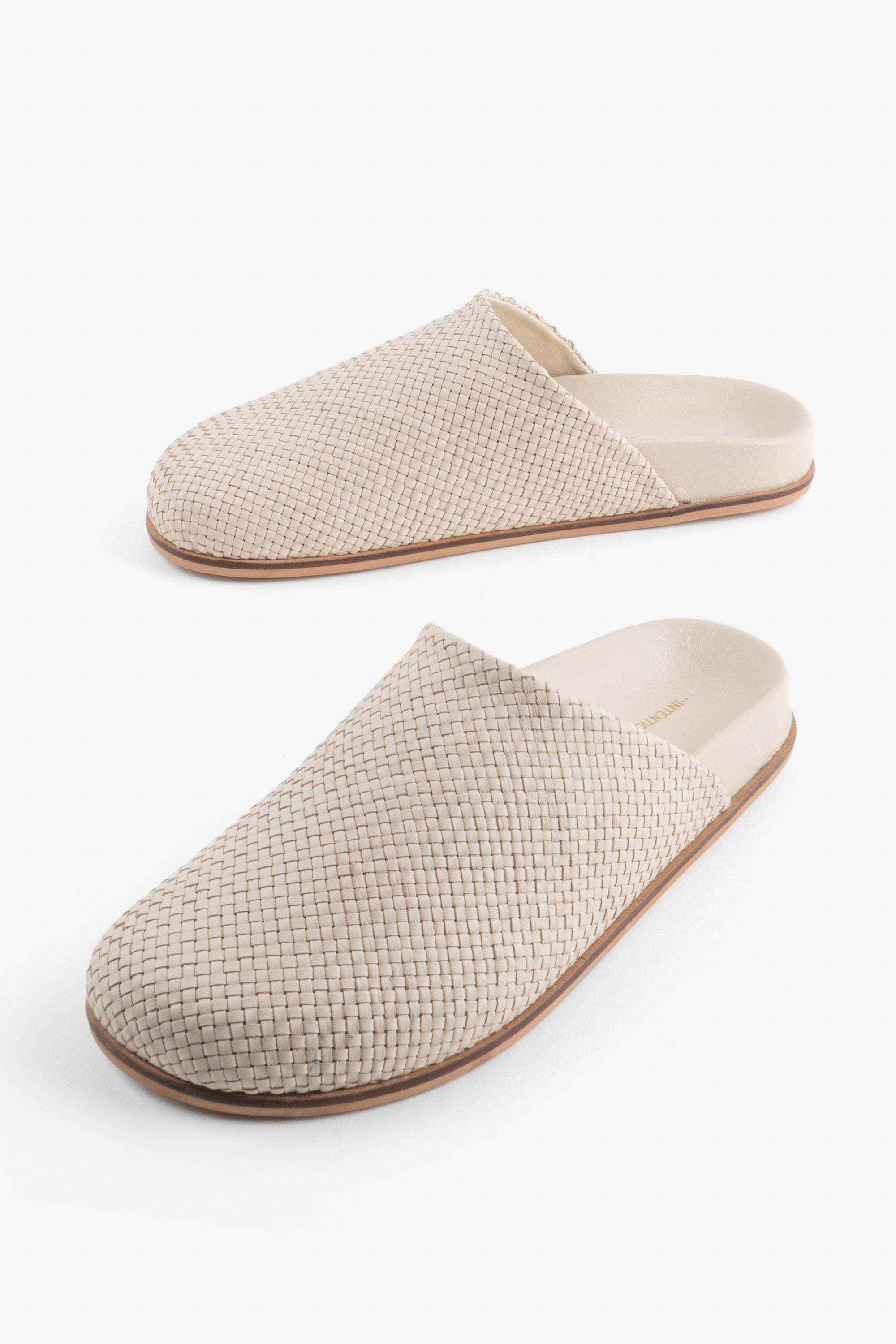 Intentionally Blank - Agatha Woven Slip On Mule - Cream -