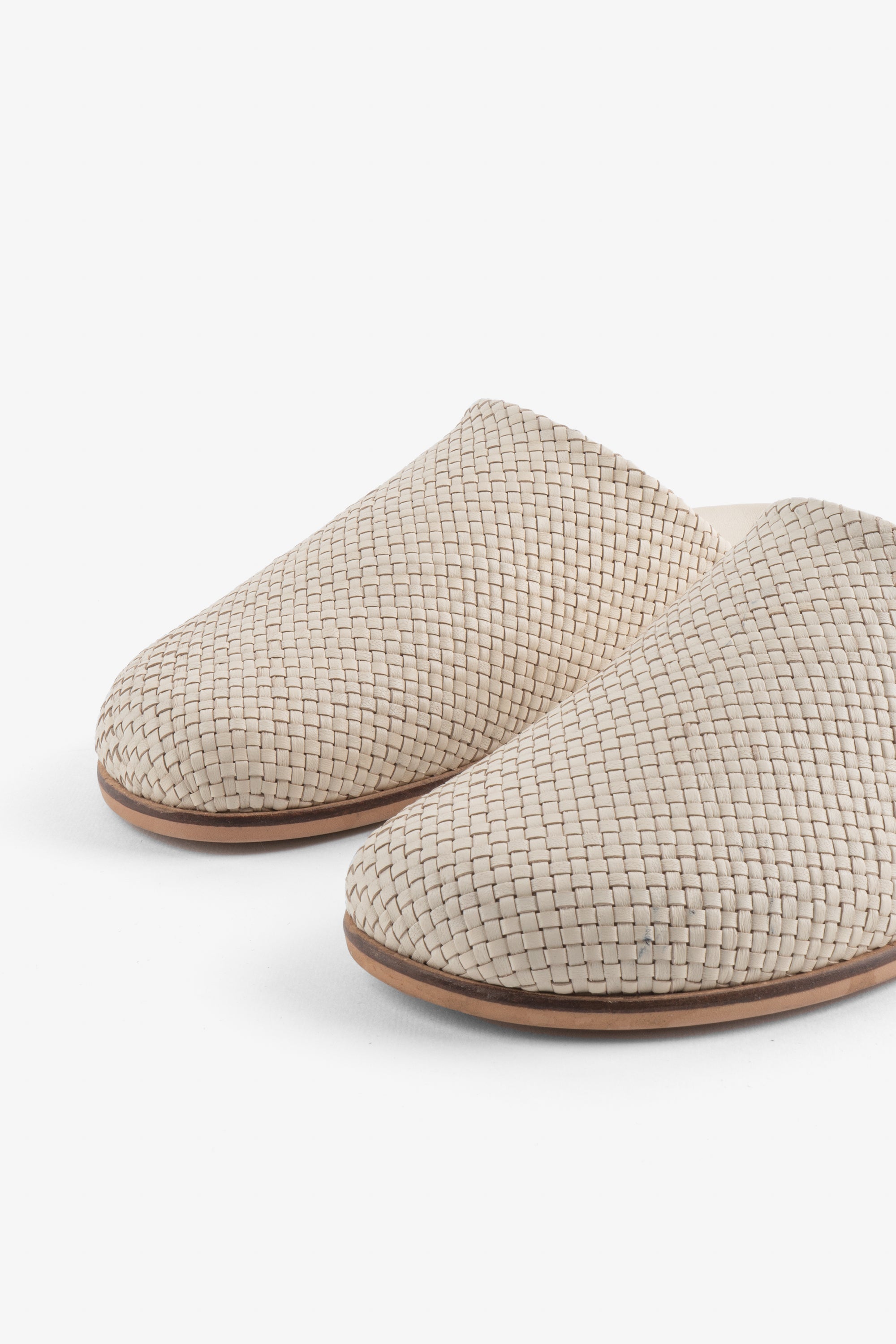 Intentionally Blank - Agatha Woven Slip On Mule - Cream -