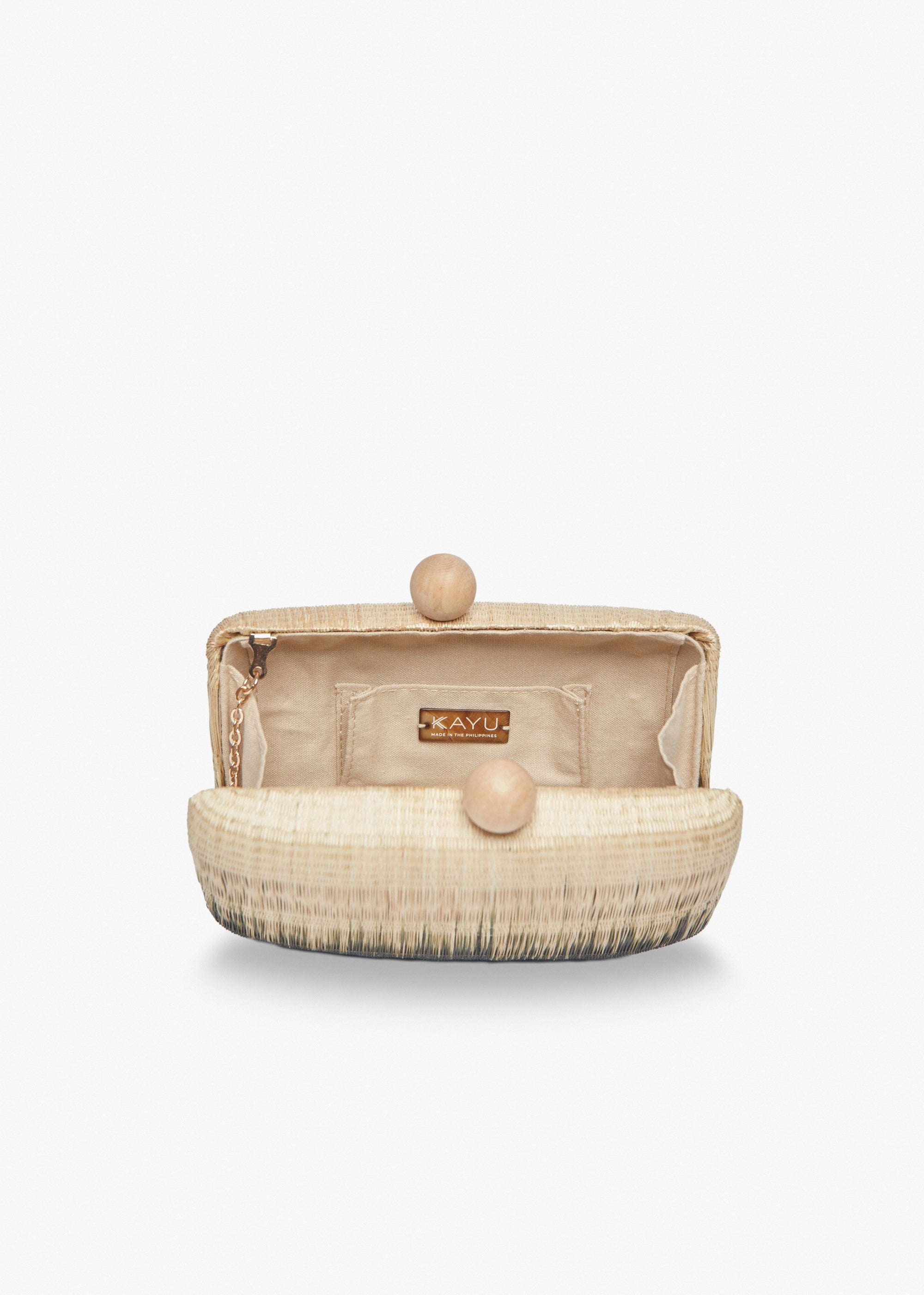 Kayu - Akna Woven Ombre Straw Clutch Bag -