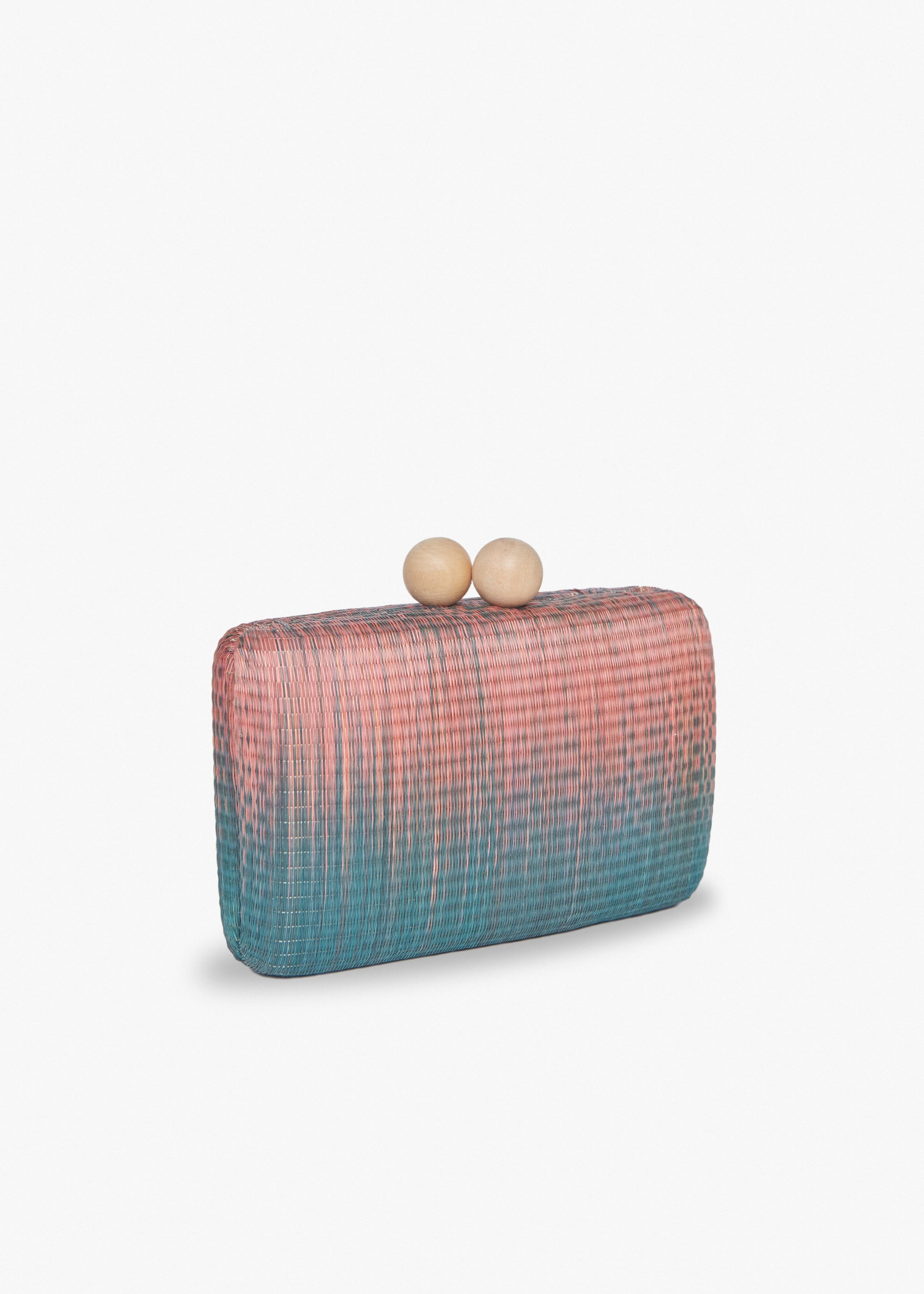 Kayu - Akna Woven Ombre Straw Clutch Bag -