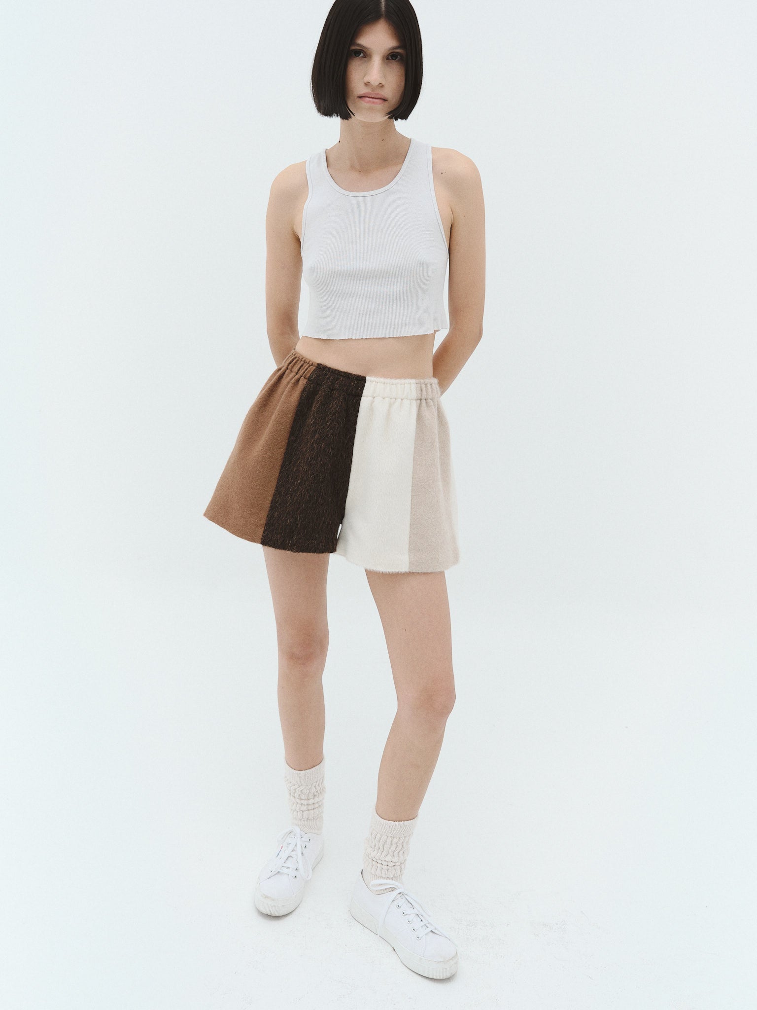 Loti - Alana Boxer Shorts - Brown Patchwork -