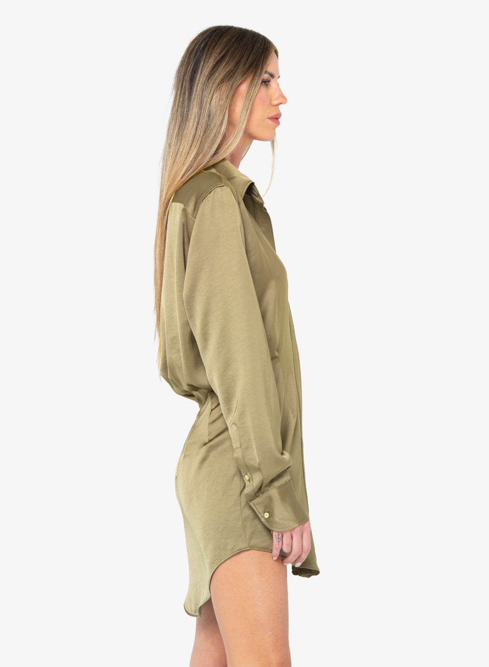 JBQ - Althea Dress - Pine Satin -