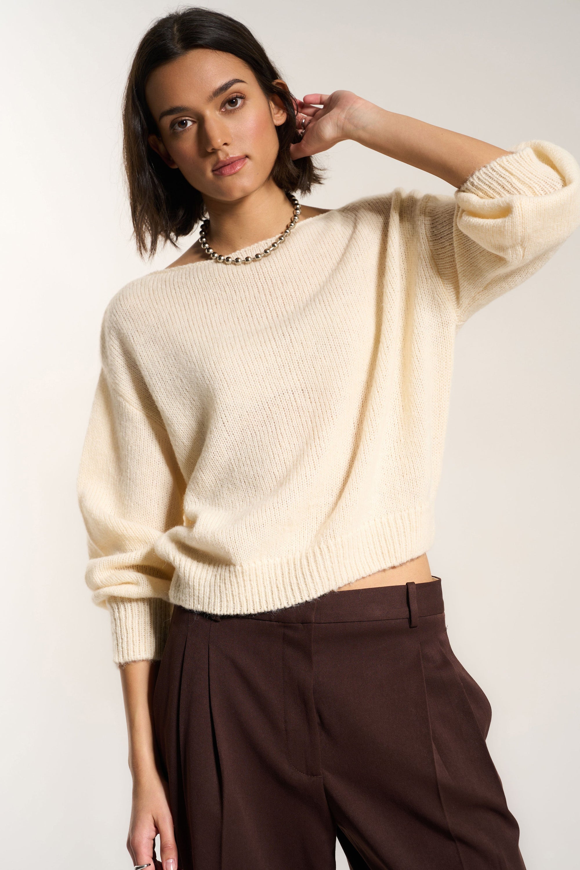 Callahan Knitwear - Anya Off The Shoulder - Swan -