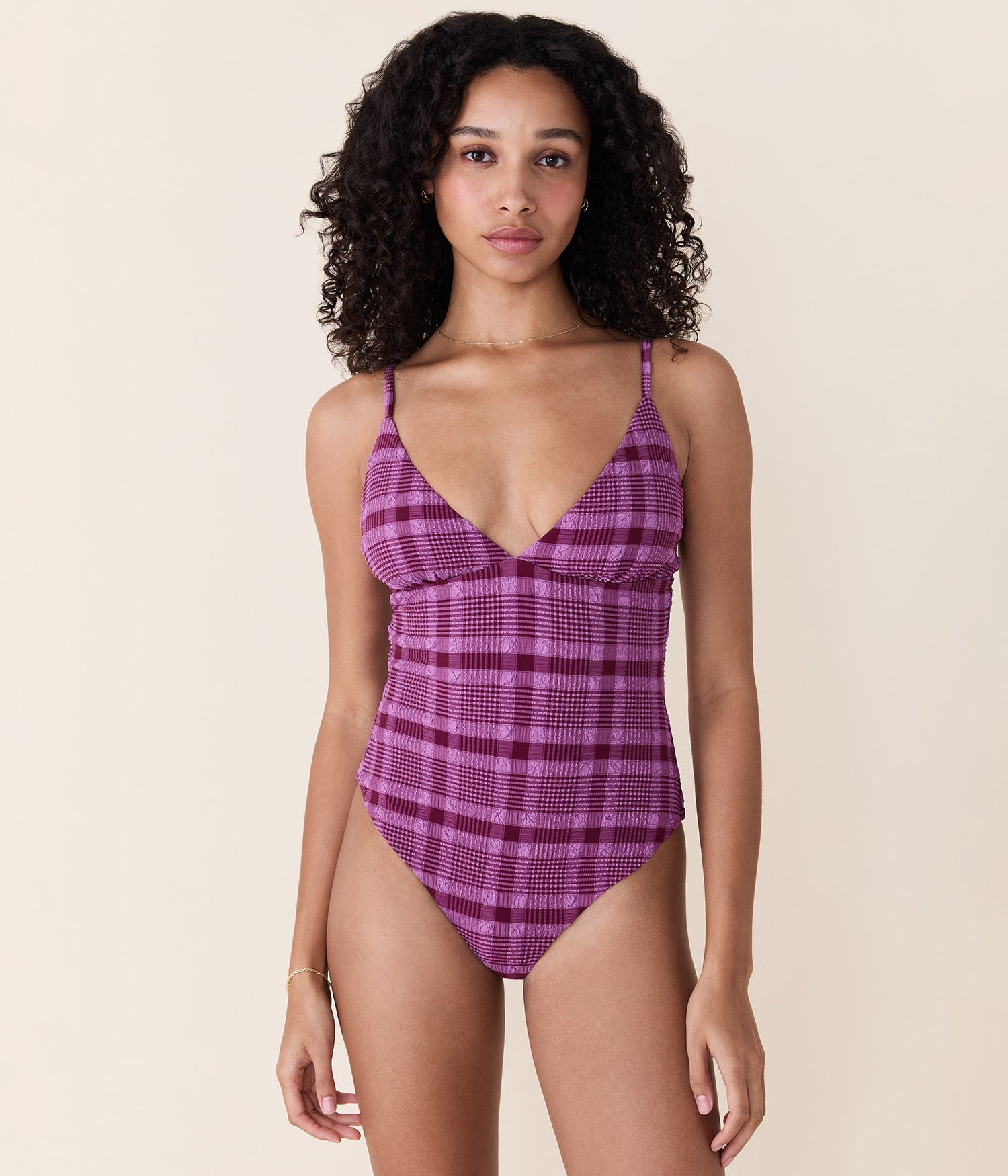 Andie Swim - The Lanikai One Piece - Classic Crocus Plaid -