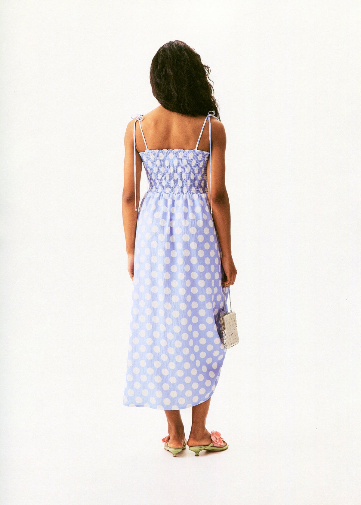 Sleeper - Atlanta Strap Dress - Blue/White Polka Dot -