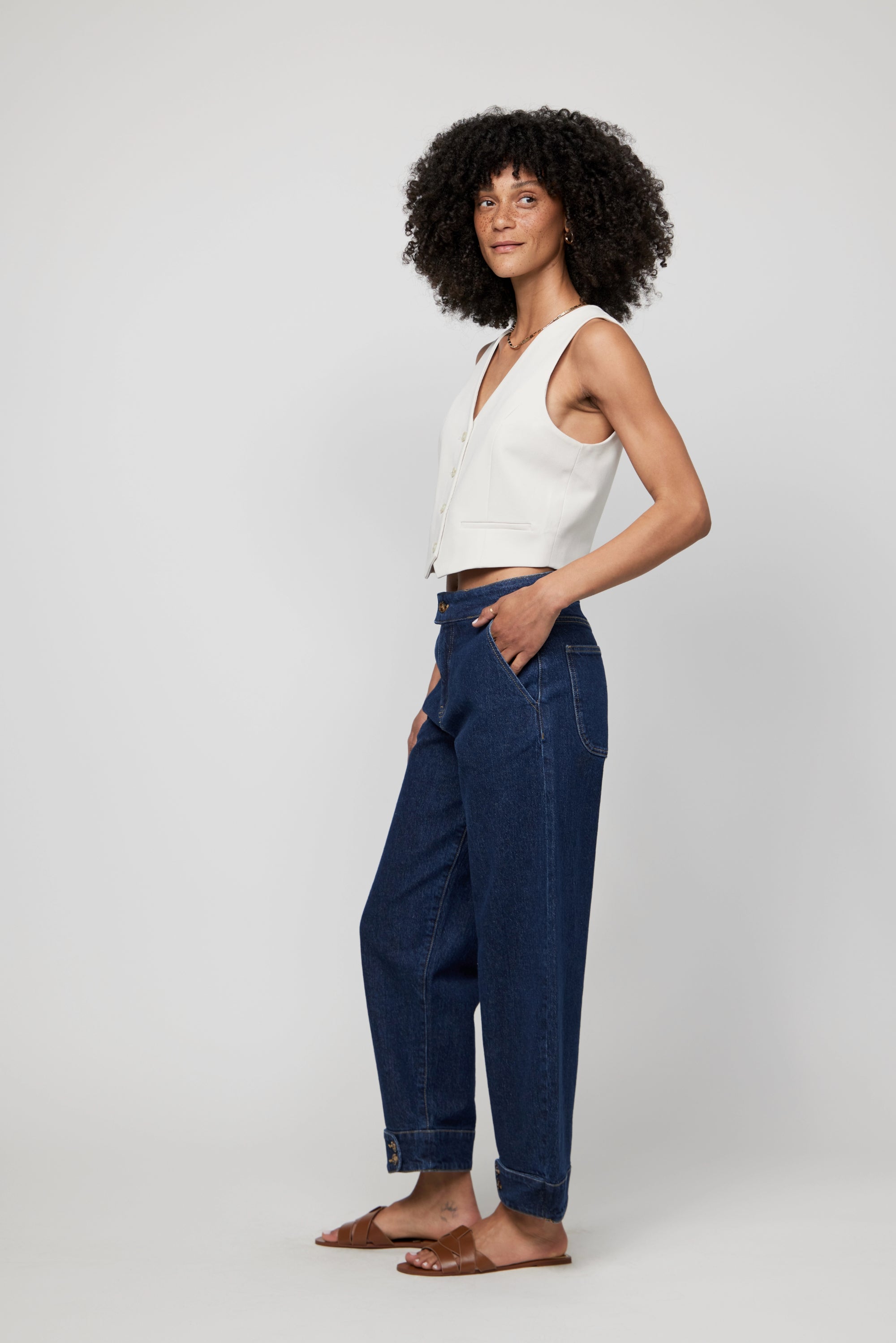 Oliver Logan - Jasper High Rise Barrel - Vintage Indigo -