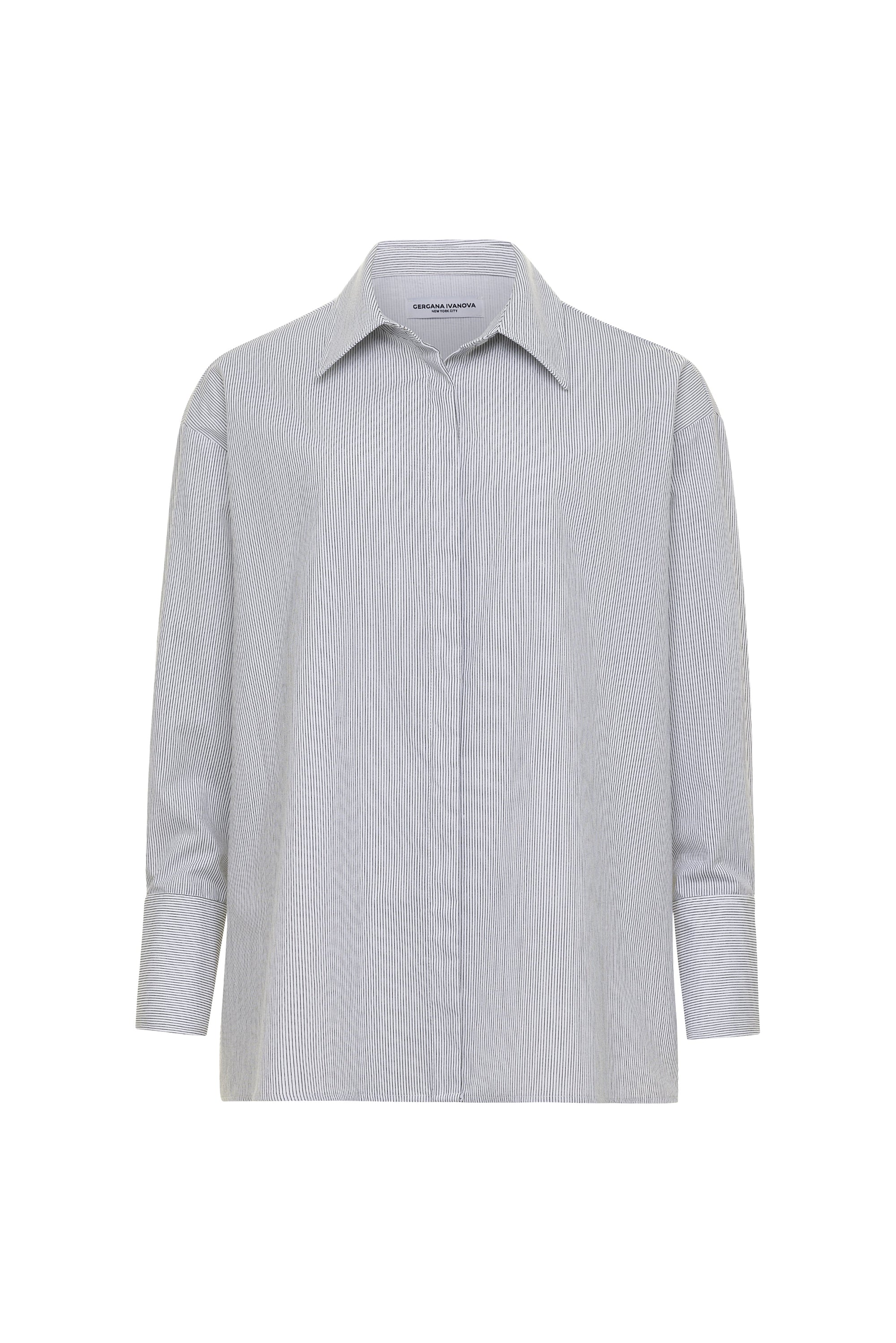 Amber Shirt White Black Stripe