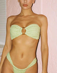 Montce - Avo Floral Tori Ties Bandeau Bikini Top -