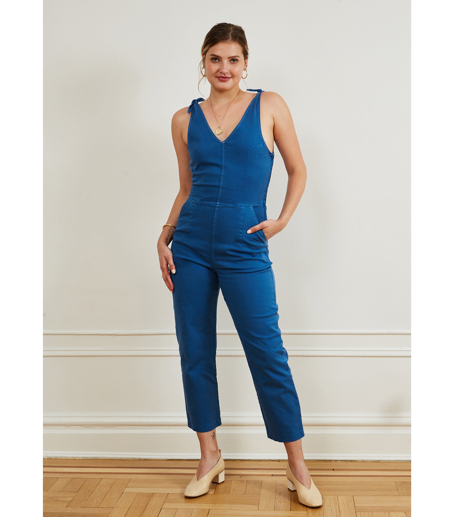 Loup - Slate Tie Strap Coveralls - Azure -