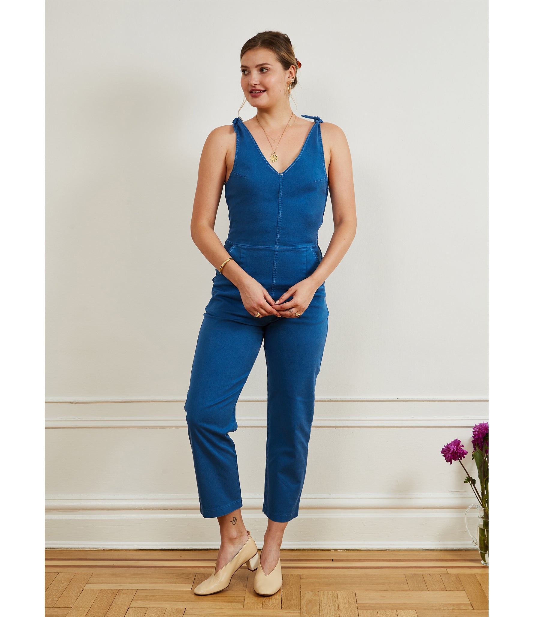 Loup - Slate Tie Strap Coveralls - Azure -