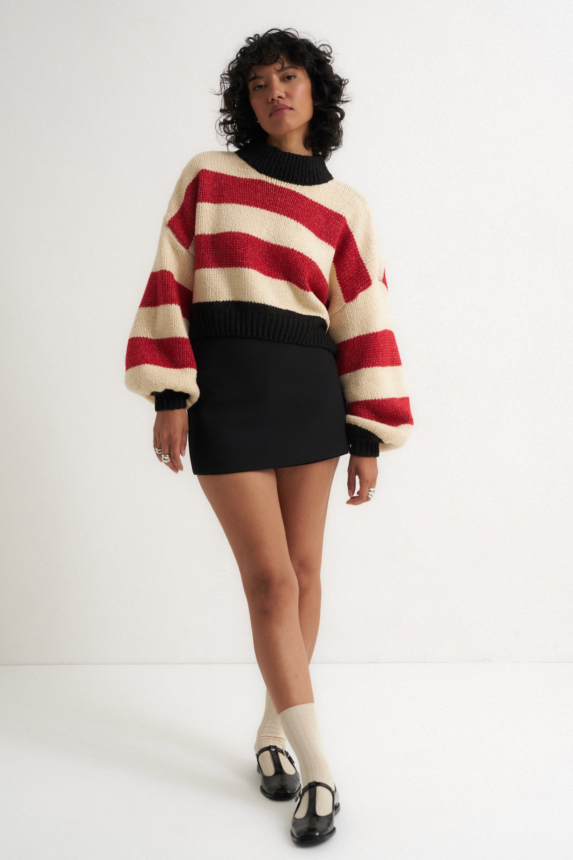 Callahan Knitwear - Bellamy Crop Pullover - Multi -