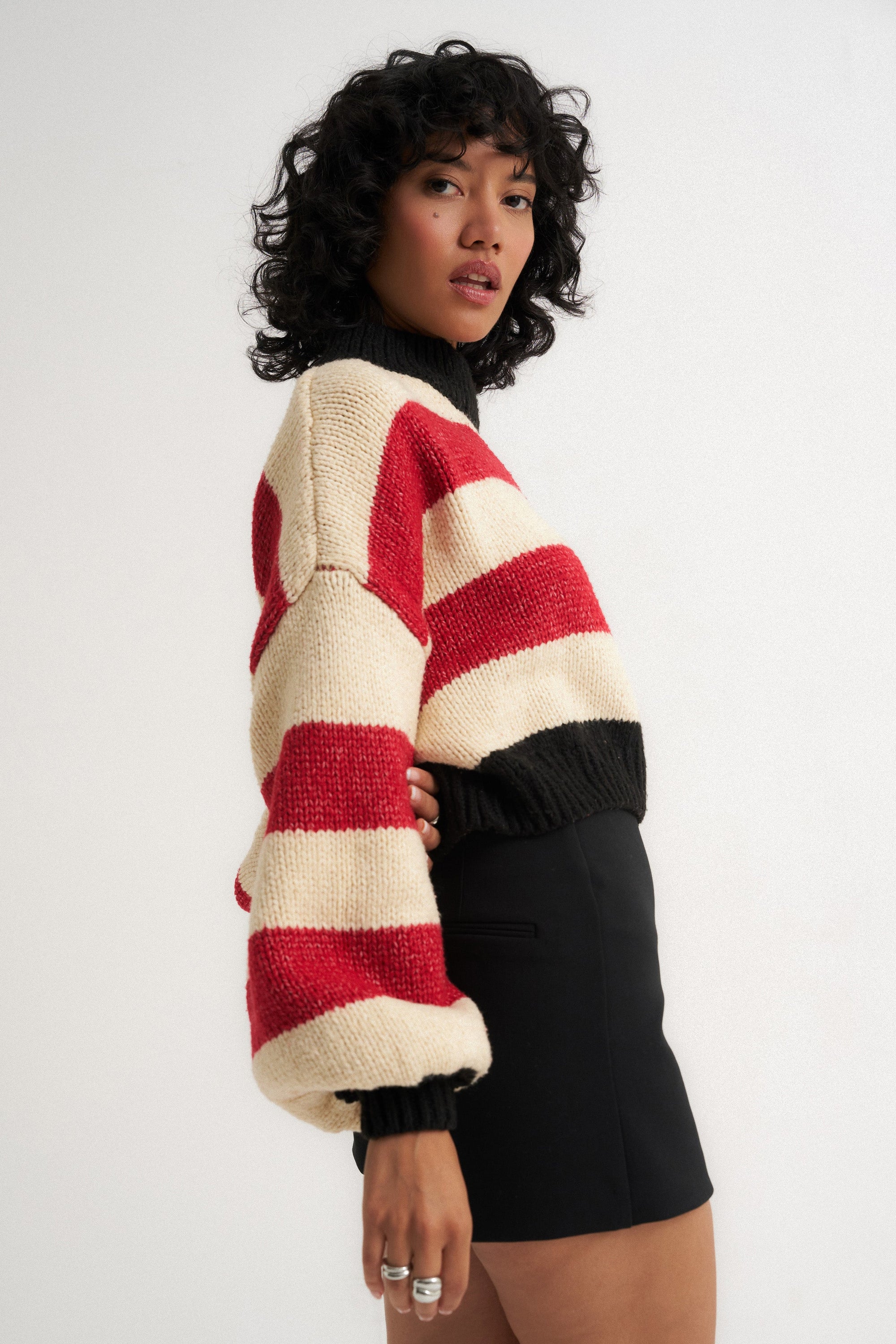 Callahan Knitwear - Bellamy Crop Pullover - Multi -