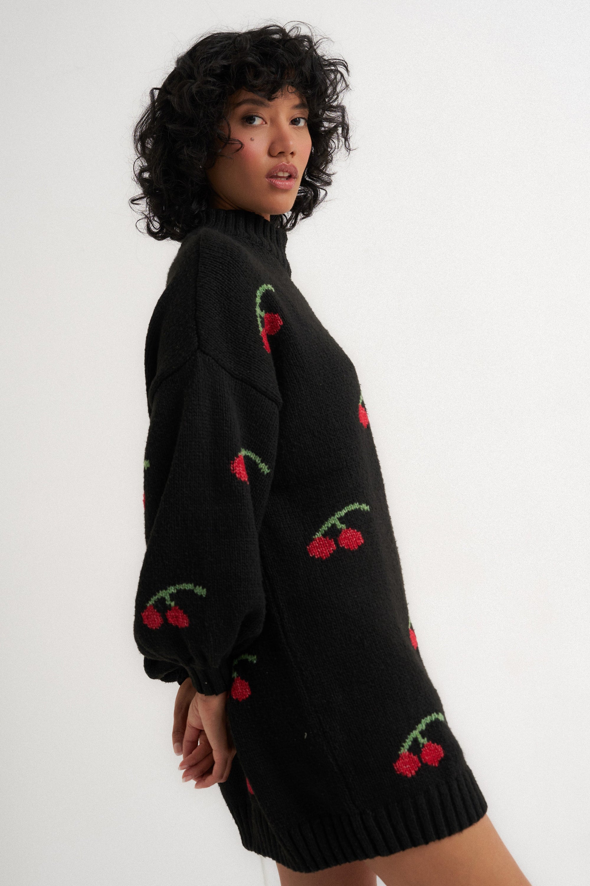 Callahan Knitwear - Bellamy Mini Dress - Black Cherry -