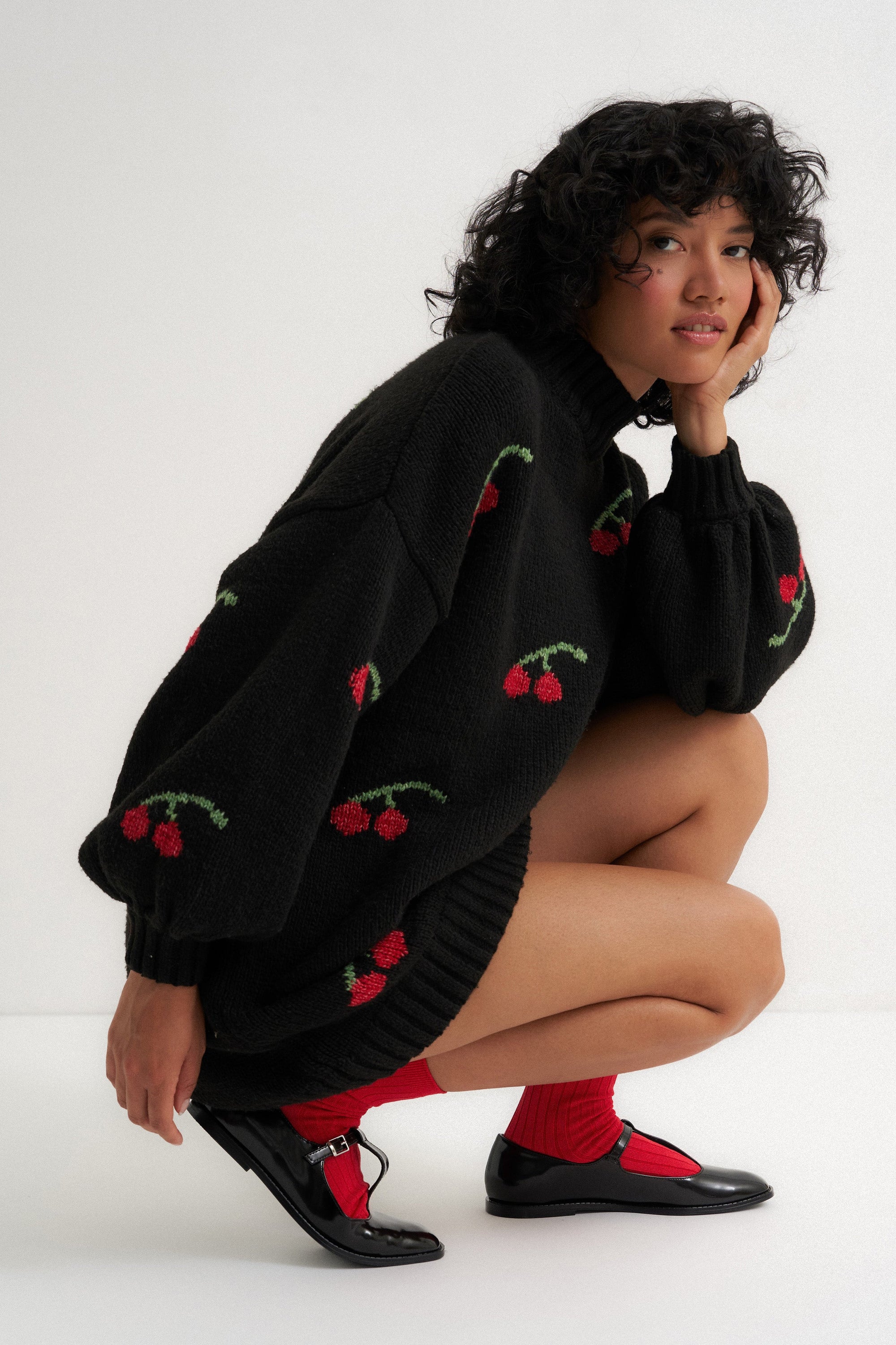 Callahan Knitwear - Bellamy Mini Dress - Black Cherry -