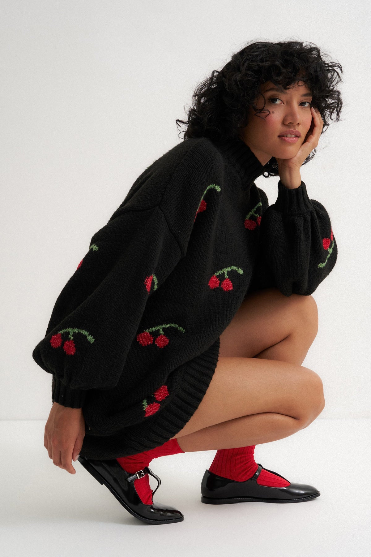 Callahan Knitwear - Bellamy Mini Dress - Black Cherry -