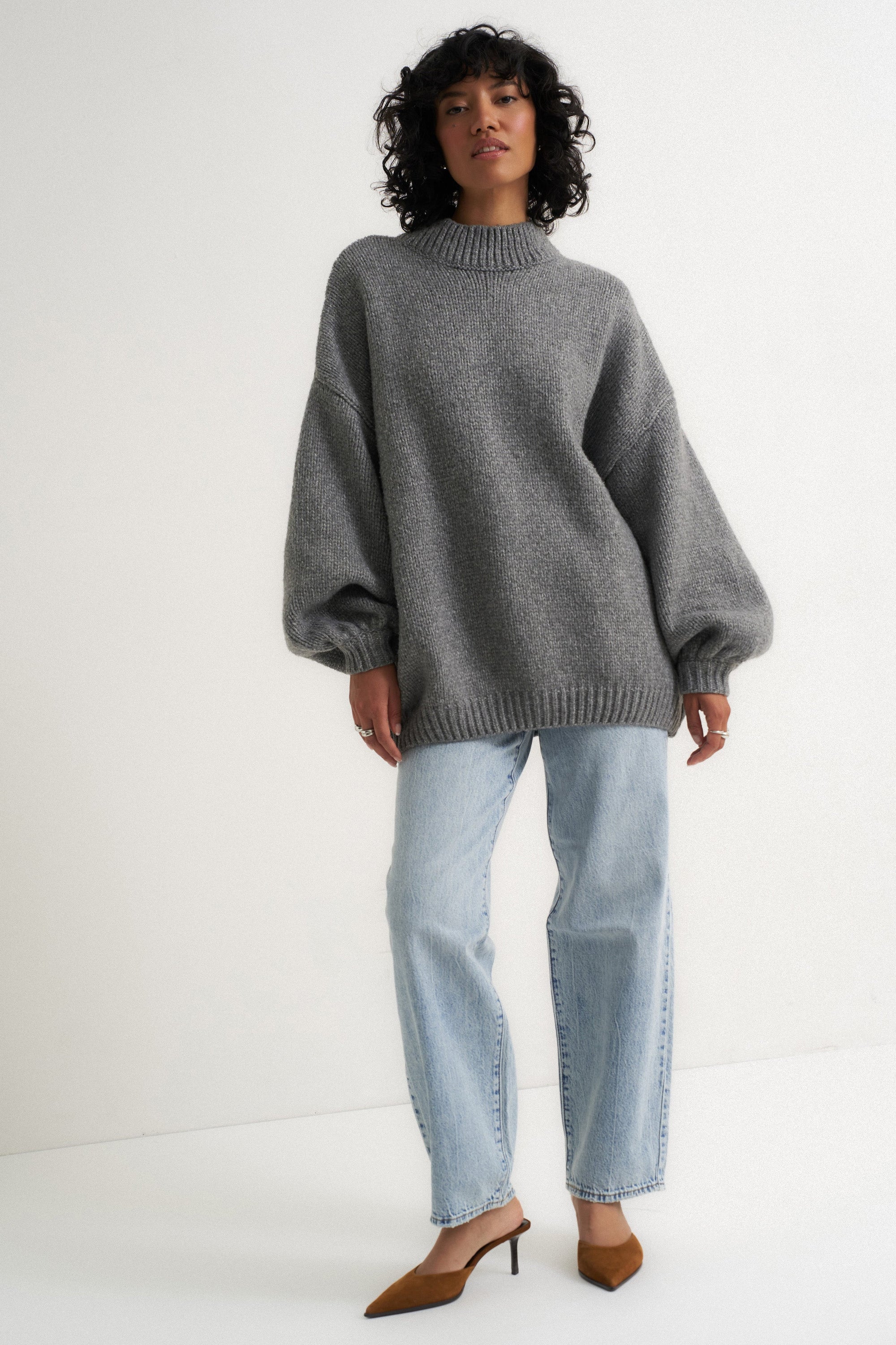 Callahan Knitwear - Bellamy Pullover - Dark Heather Grey -