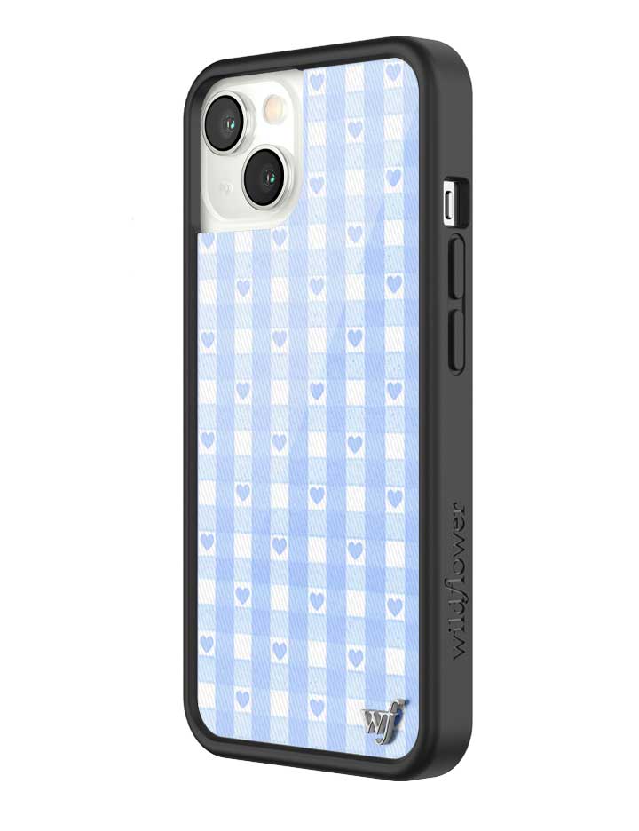 Wildflower iPhone case 13 Blue Gingham Hearts Vintage Cute Classic 2
