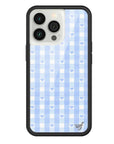 Wildflower iPhone case 13 Pro Blue Gingham Hearts Vintage Cute Classic