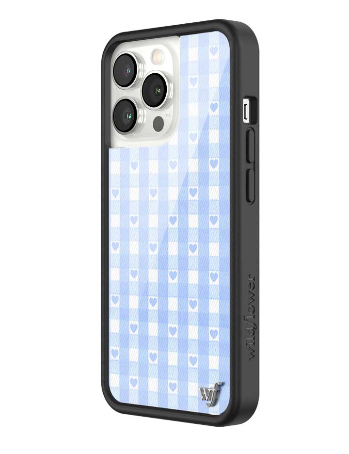 Wildflower iPhone case 13 Pro Blue Gingham Hearts Vintage Cute Classic 2