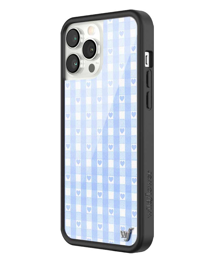 Wildflower iPhone case 13 Pro Max Blue Gingham Hearts Vintage Cute Classic 2