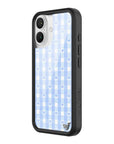 Wildflower iPhone case 16 Blue Gingham Hearts Vintage Cute Classic