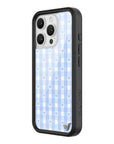 Wildflower iPhone case 16 Pro Blue Gingham Hearts Vintage Cute Classic
