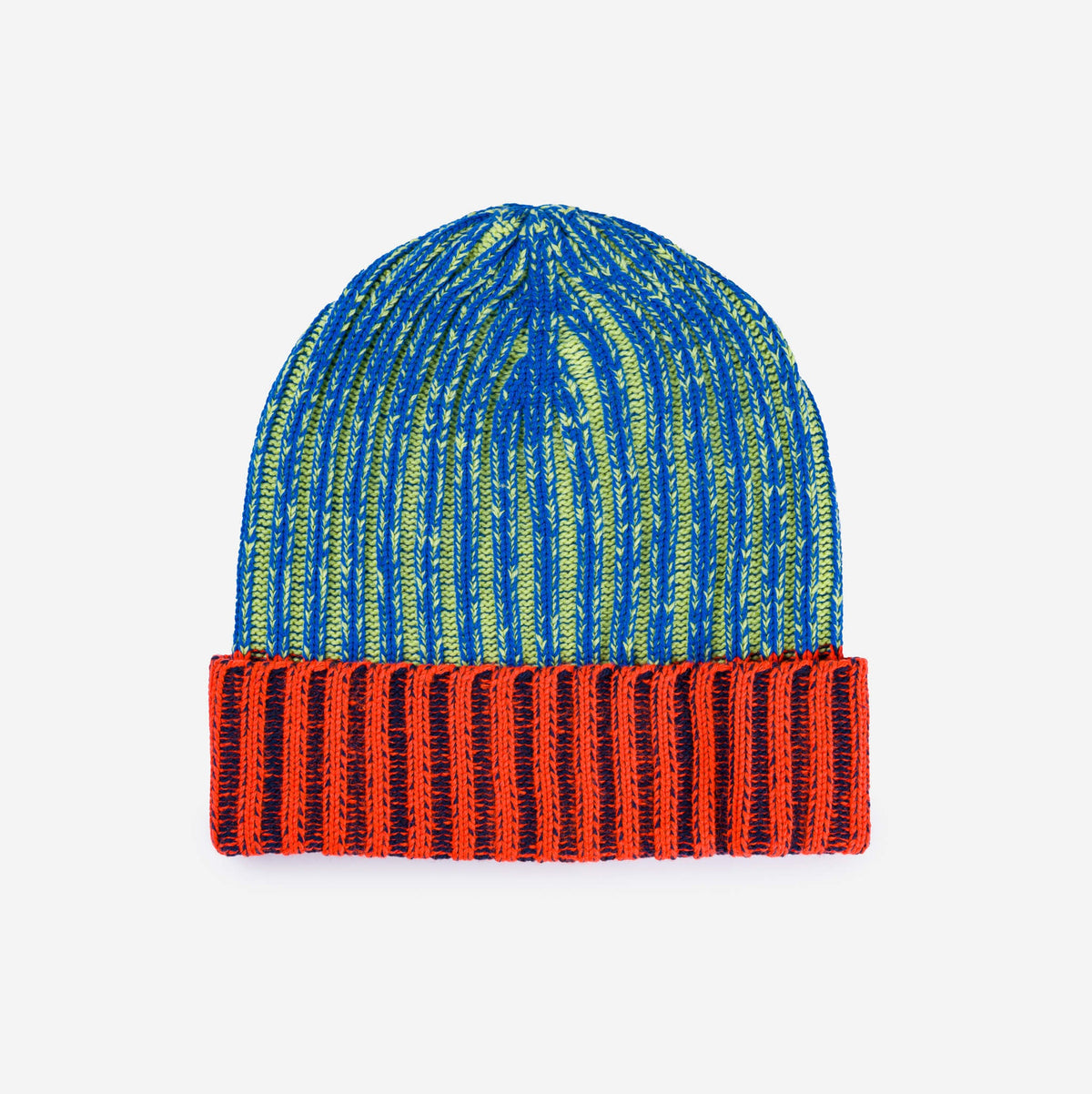 Verloop - Big Stripe Beanie - Lime Cobalt