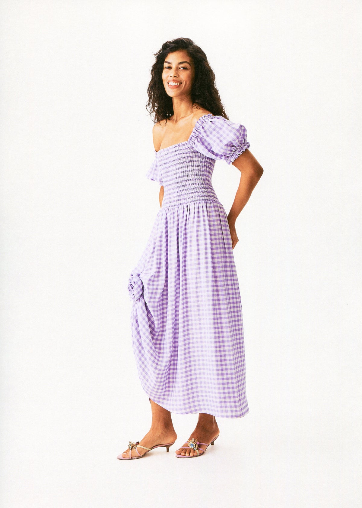 Sleeper - Belle Linen Dress - Lavender Vichy -