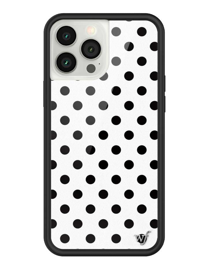 Wildflower iPhone case 13 Pro Max Polka Dot White Black Cute
