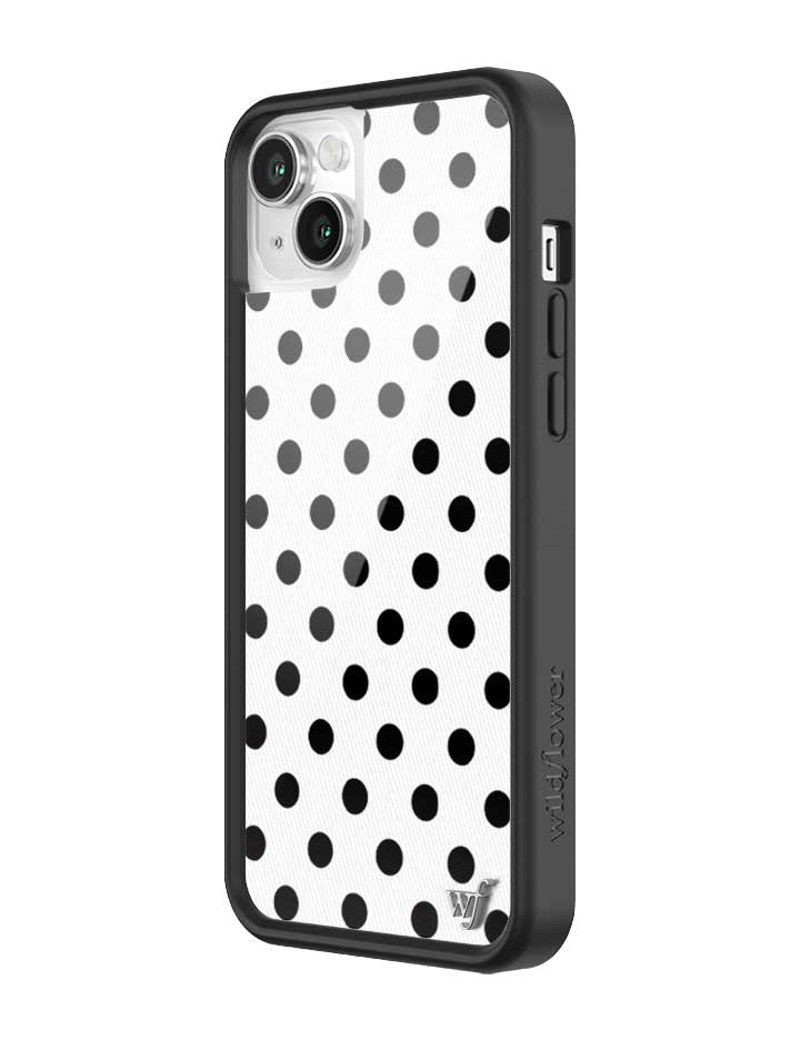 Wildflower iPhone case 14 Polka Dot White Black Cute