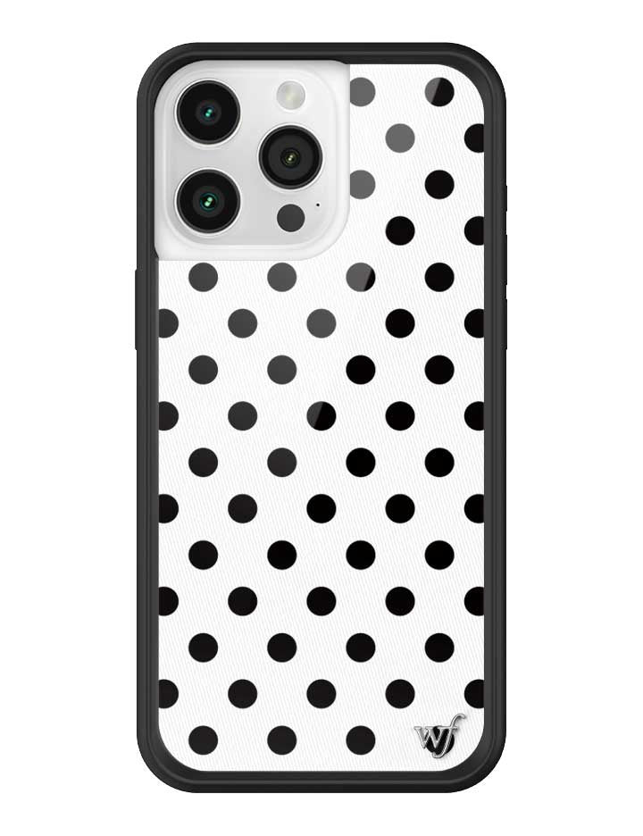 Wildflower iPhone case 15 Pro Max Polka Dot White Black Cute