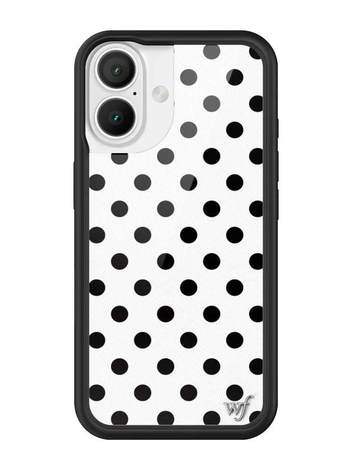 Wildflower iPhone case 16 Polka Dot White Black Cute