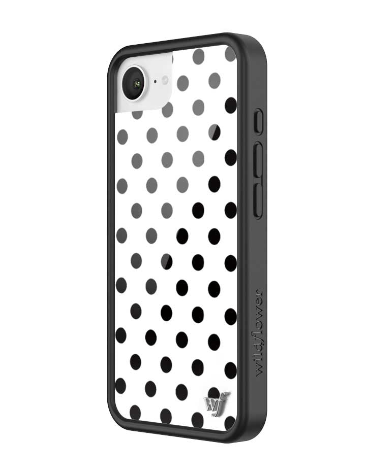 Wildflower iPhone case 17e Polka Dot White Black Cute