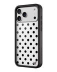 Wildflower iPhone case 17 Pro Max Polka Dot White Black Cute