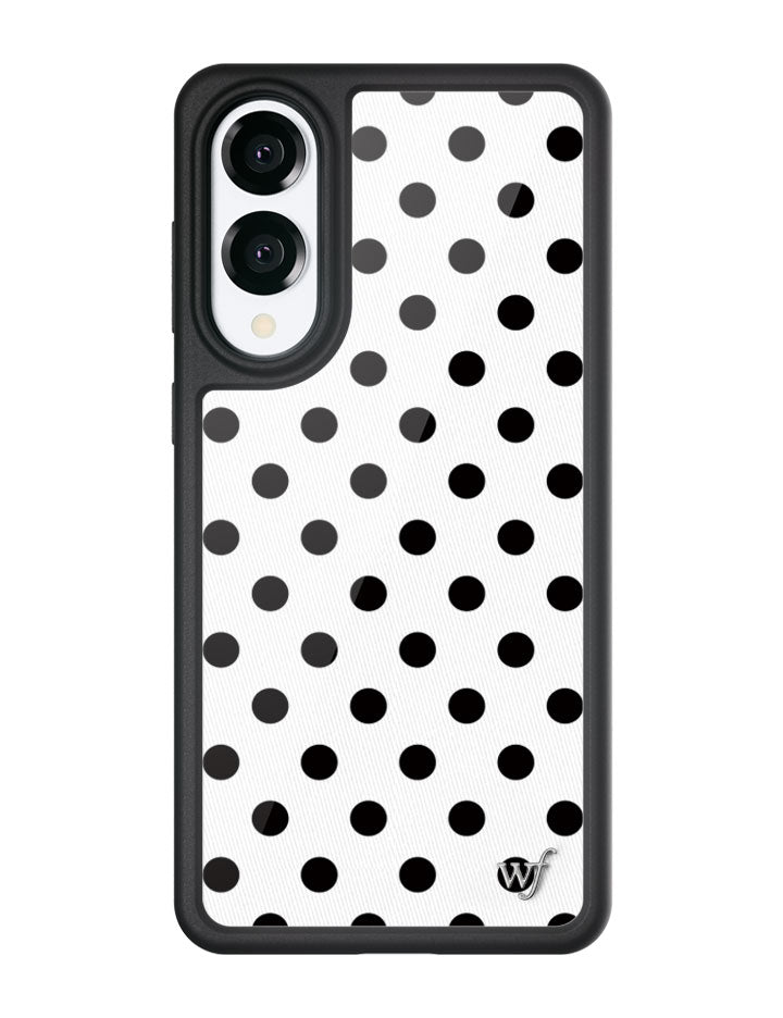 Wildflower Galaxy S25 case Edge Polka Dot White Black Cute