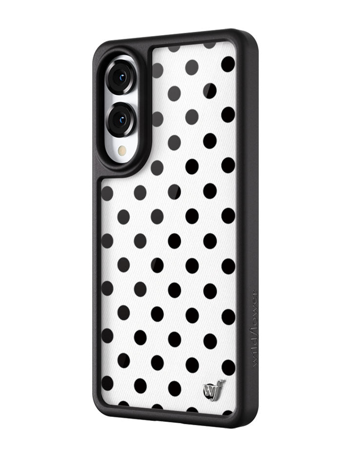 Wildflower Galaxy S25 case Edge Polka Dot White Black Cute