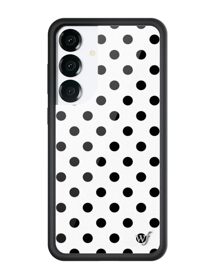 Wildflower Galaxy S25 case Plus Polka Dot White Black Cute